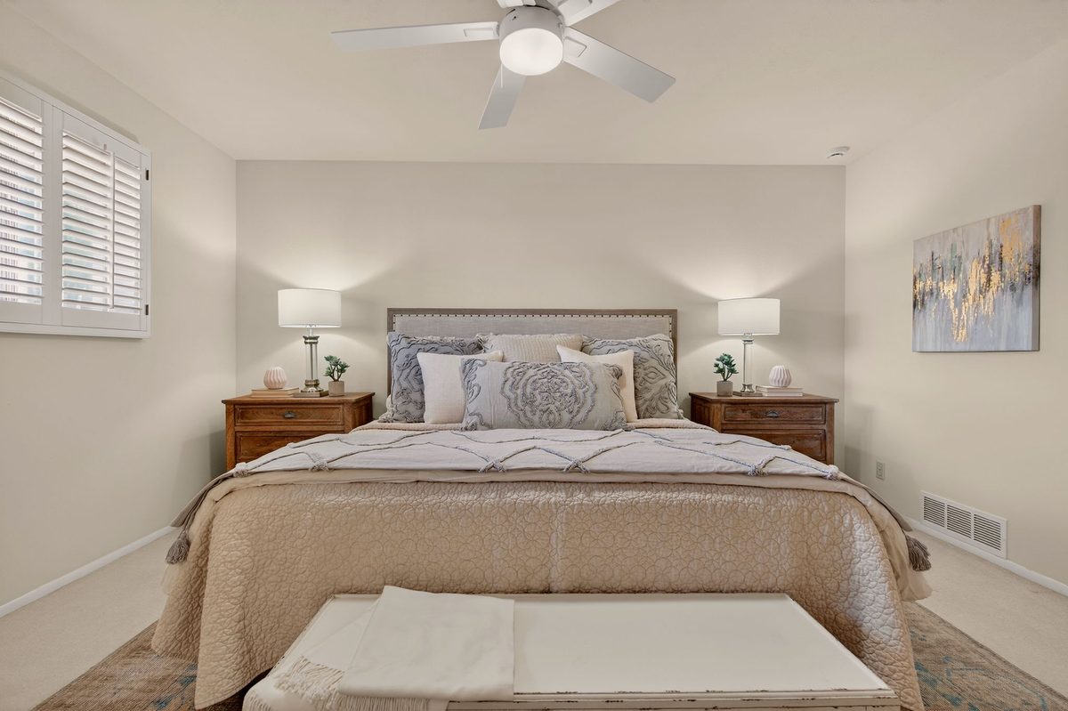 Staged bedroom at 5910 E Edgemont Ave, Scottsdale